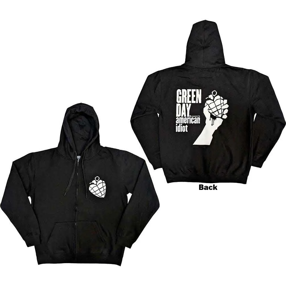 Green Day American Idiot The Musical Black Large Zipped Hoodie - Image 3