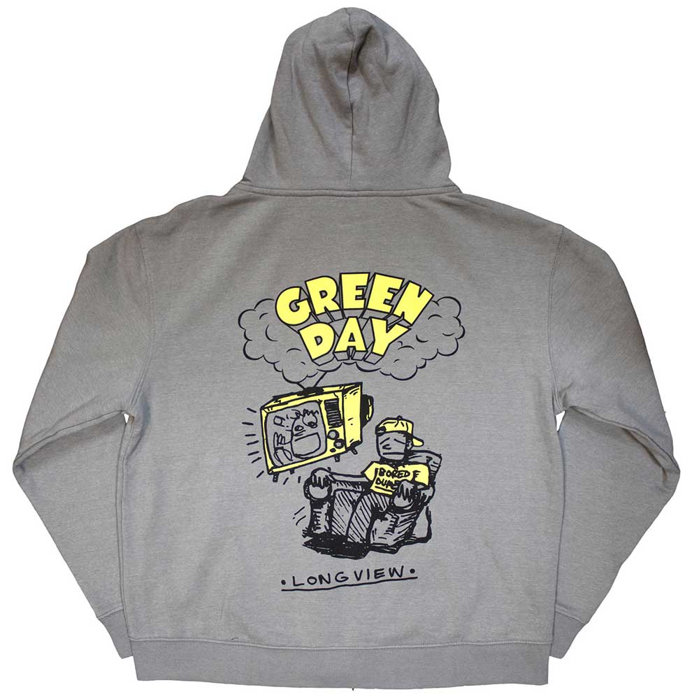 Green Day Longview Doodle Grey X-Large Zipped Hoodie - Image 2