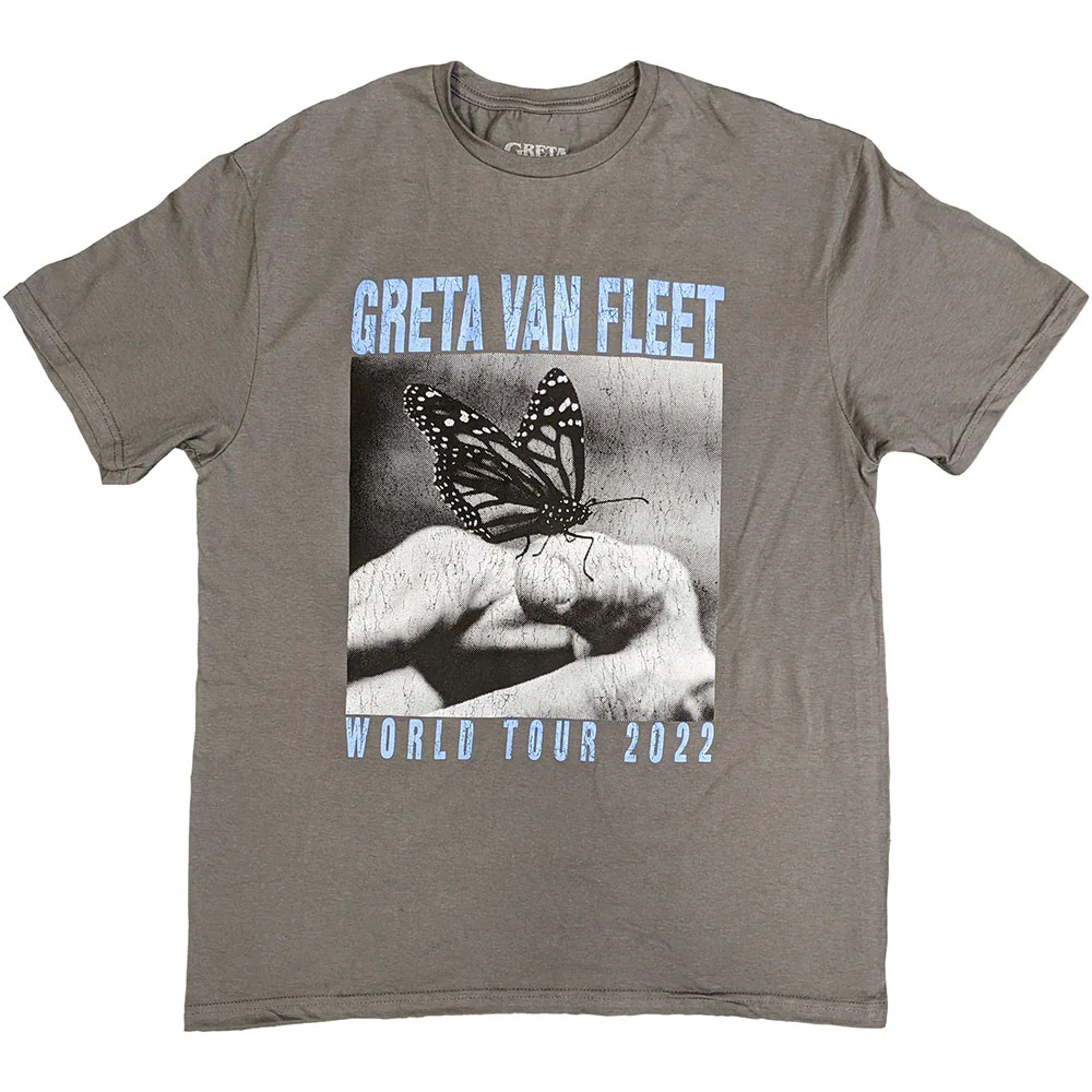 Greta Van Fleet World Tour Butterfly Charcoal Grey Medium T-Shirt