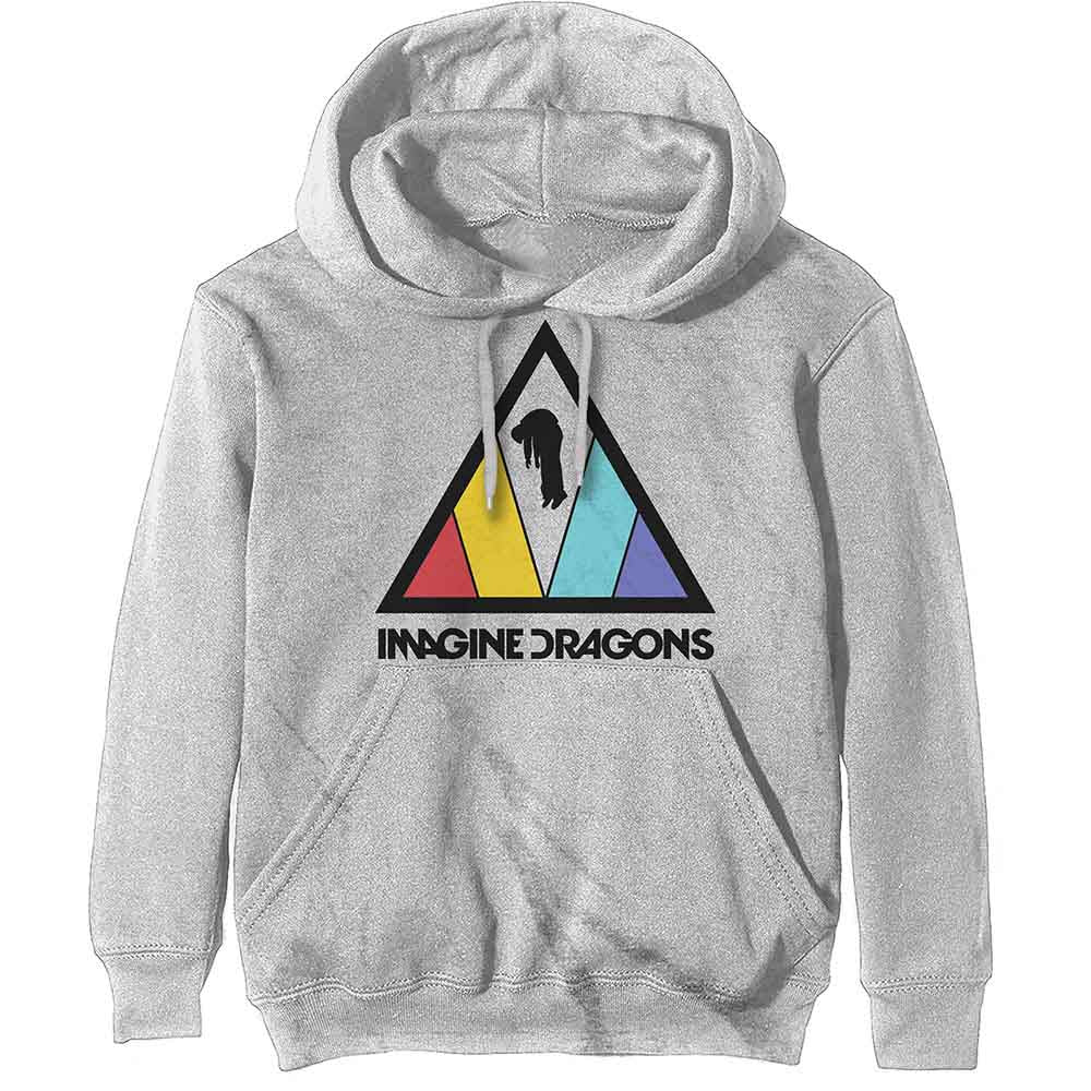 ImagineDragons_Triangle Logo_Imagine Dragons Triangle Logo Small HoodieUni_OFF WHT_HOOD: S Unisex Outerwear: Pullover Hoodie