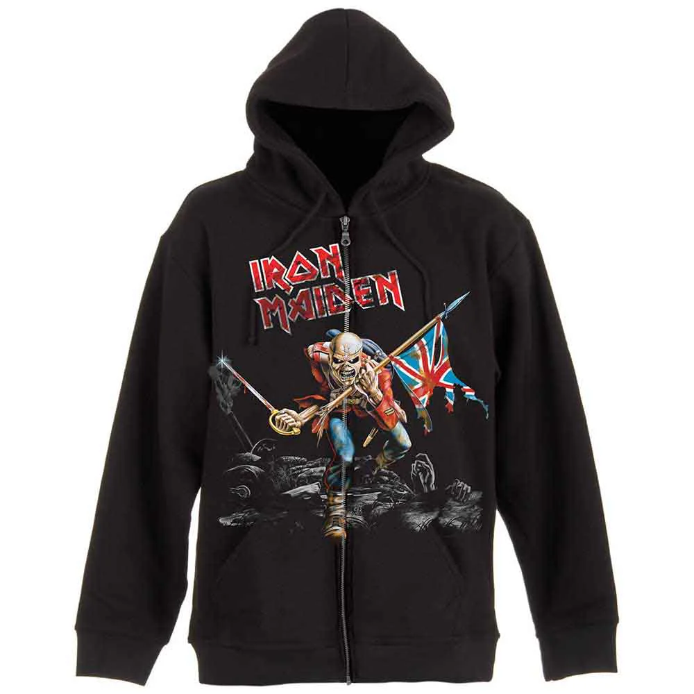 Iron Maiden Scuffed Trooper Large Zipped Hoodie