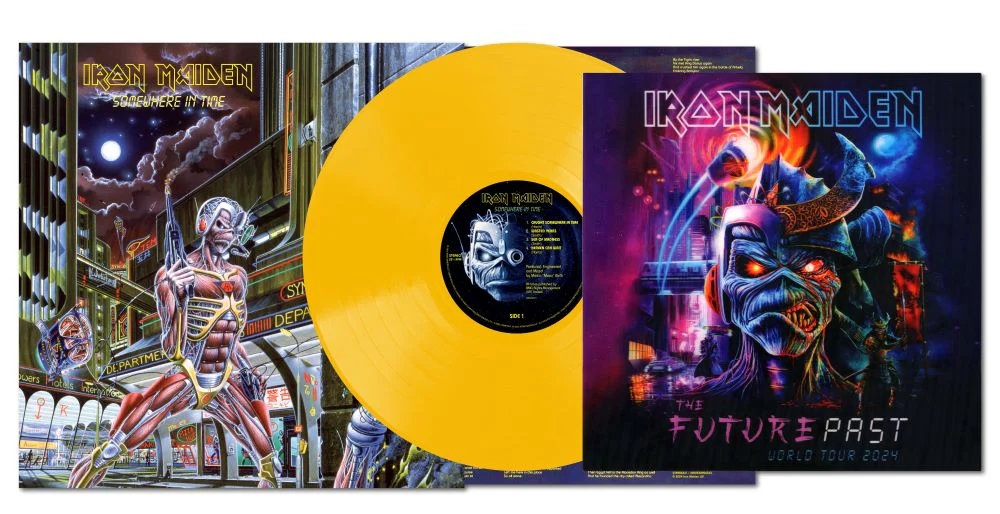 Iron Maiden Somewhere In Time Vinyl LP Yellow Colour + 3D Lenticular Print 2024 - Image 2