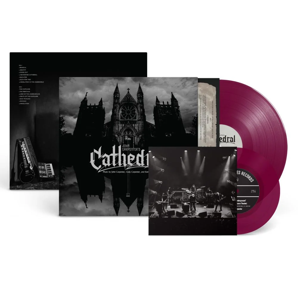 John Carpenter, Cody Carpenter, & Daniel Davies Cathedral Vinyl LP Indies Amethist Colour + 7" Due Out 07/08/26