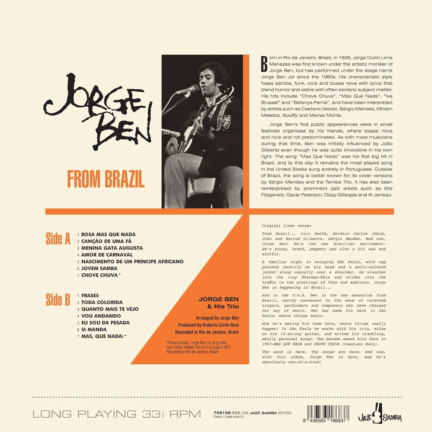 Jorge Ben From Brazil Vinyl LP 2026 - Image 2