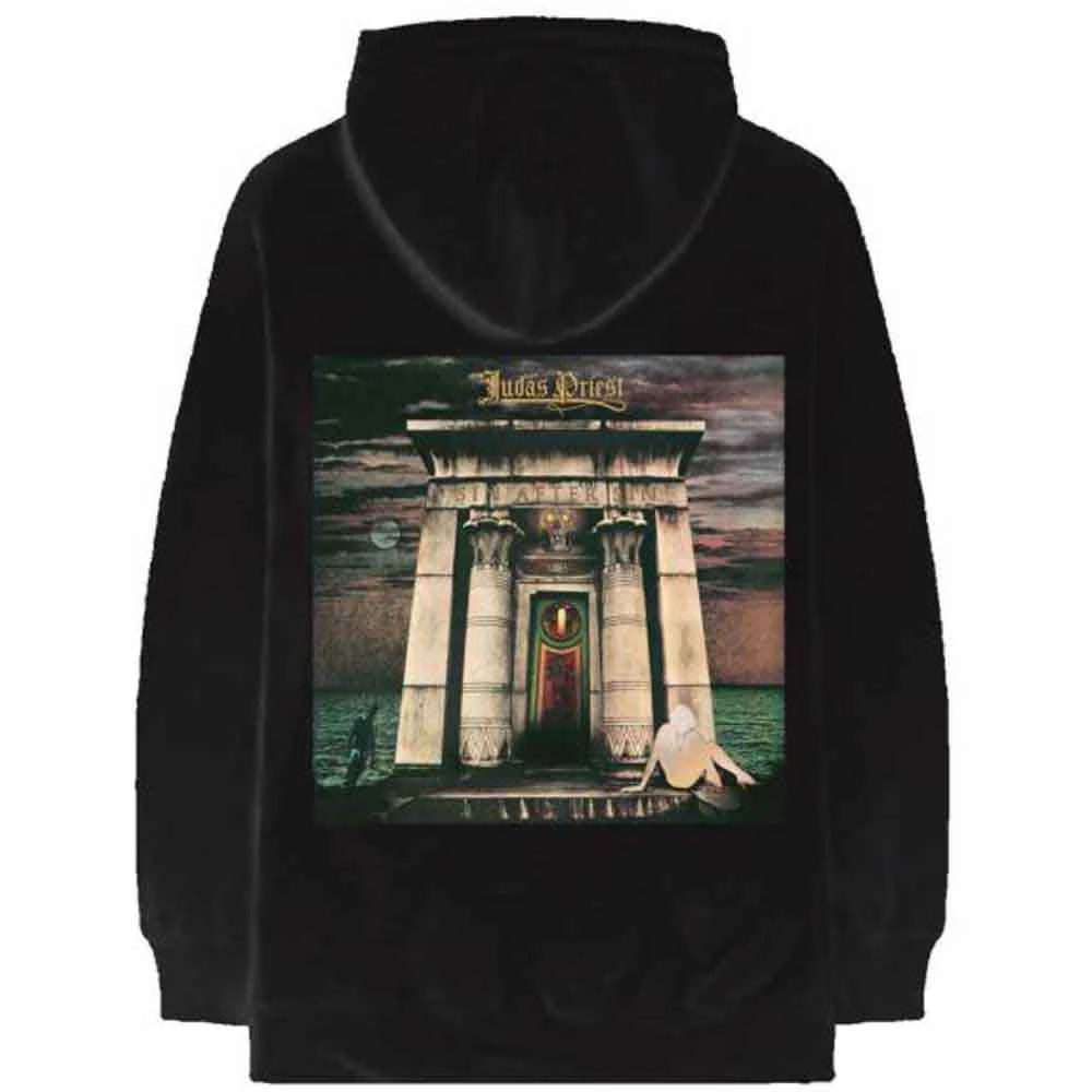 Judas Priest Sin After Sin Logo & Album Cover Black Small Hoodie - Image 2
