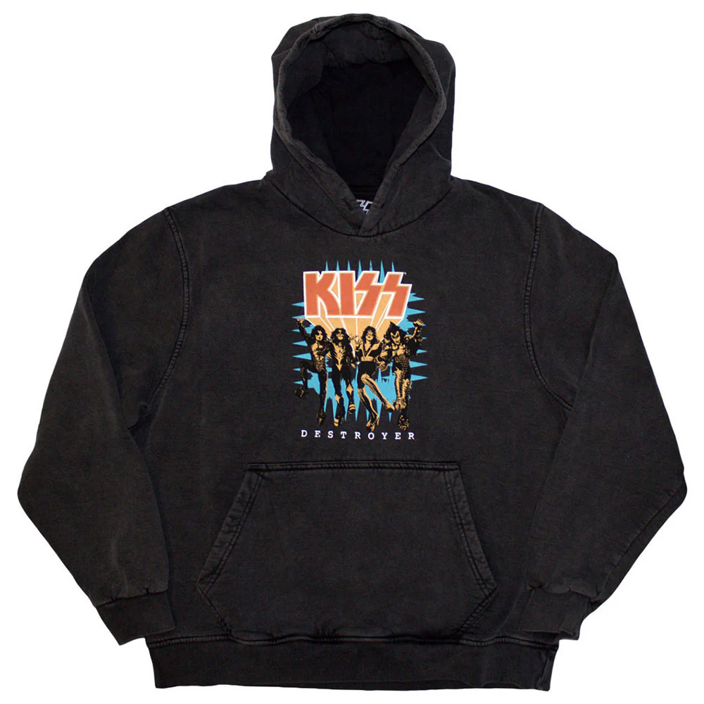 Kiss Destroyer Charcoal Grey Large Hoodie