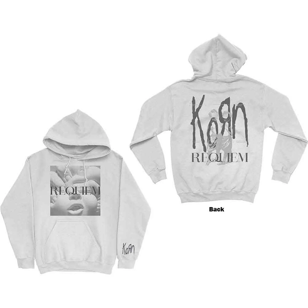 Korn Requiem White Small Hoodie - Image 3
