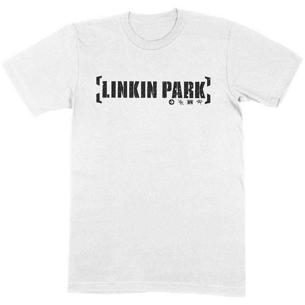 Linkin Park Bracket Logo White Large T-Shirt