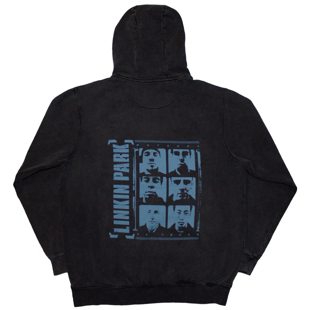 Linkin Park Meteora Portraits Stone Wash Charcoal Grey Large Hoodie - Image 2
