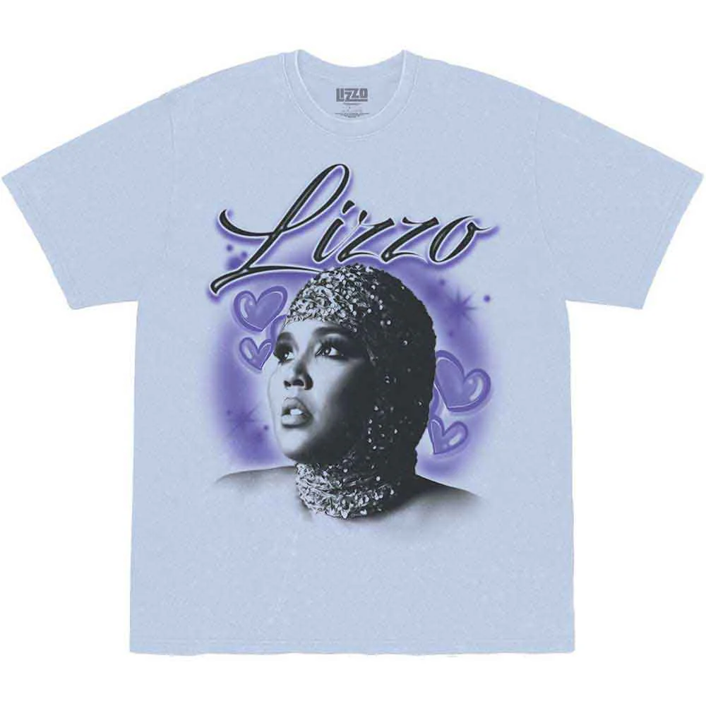Lizzo Special Hearts Airbrush Light Blue Small T-Shirt