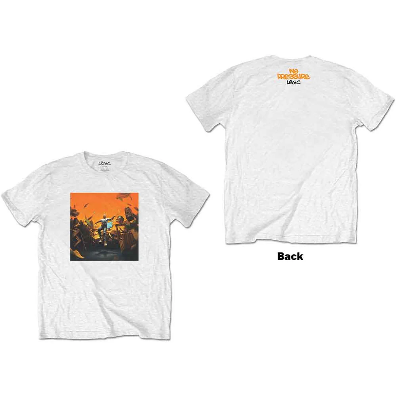 Logic No Pressure White XX-Large T-Shirt - Image 3
