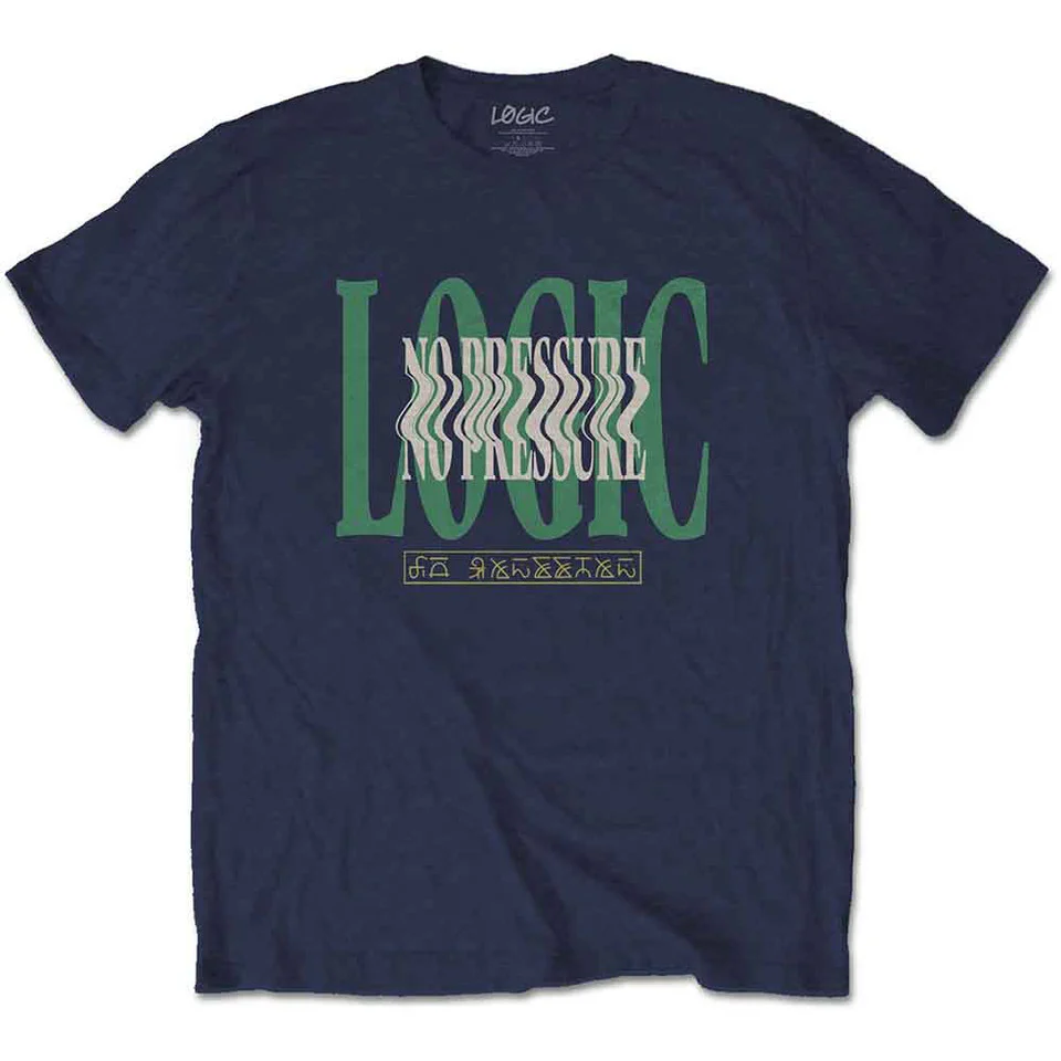 Logic Wavy Navy Blue Medium T-Shirt