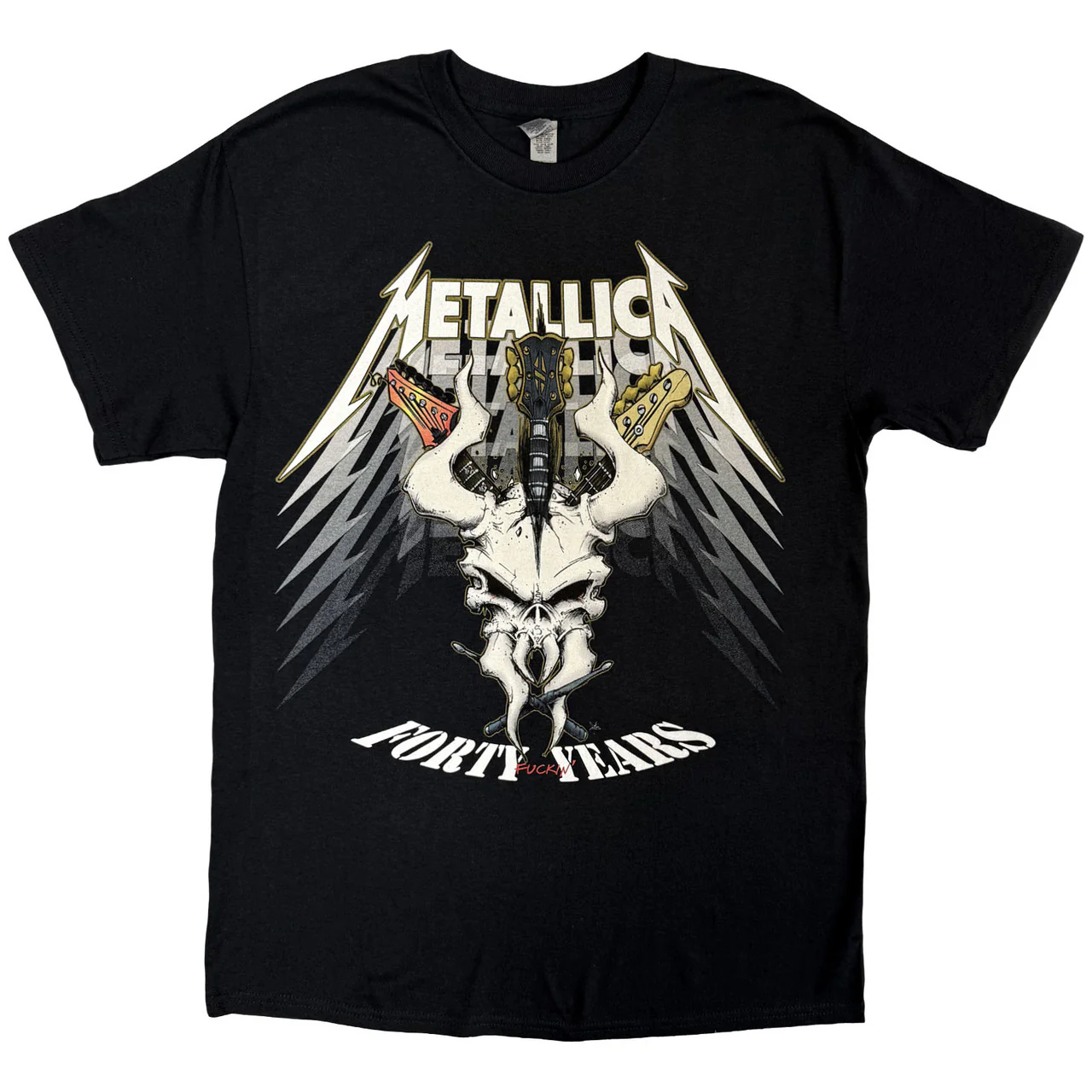 Metallica 40th Anniversary Forty Years Black Small T-Shirt