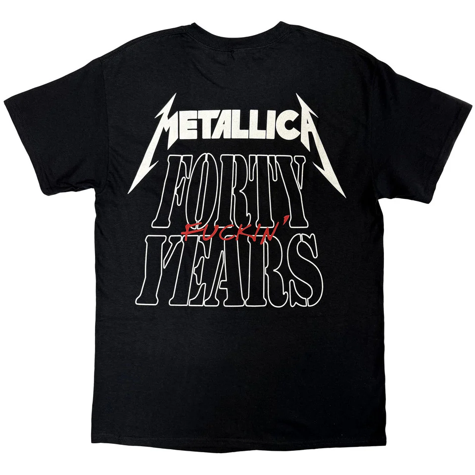 Metallica 40th Anniversary Forty Years Black Small T-Shirt - Image 2