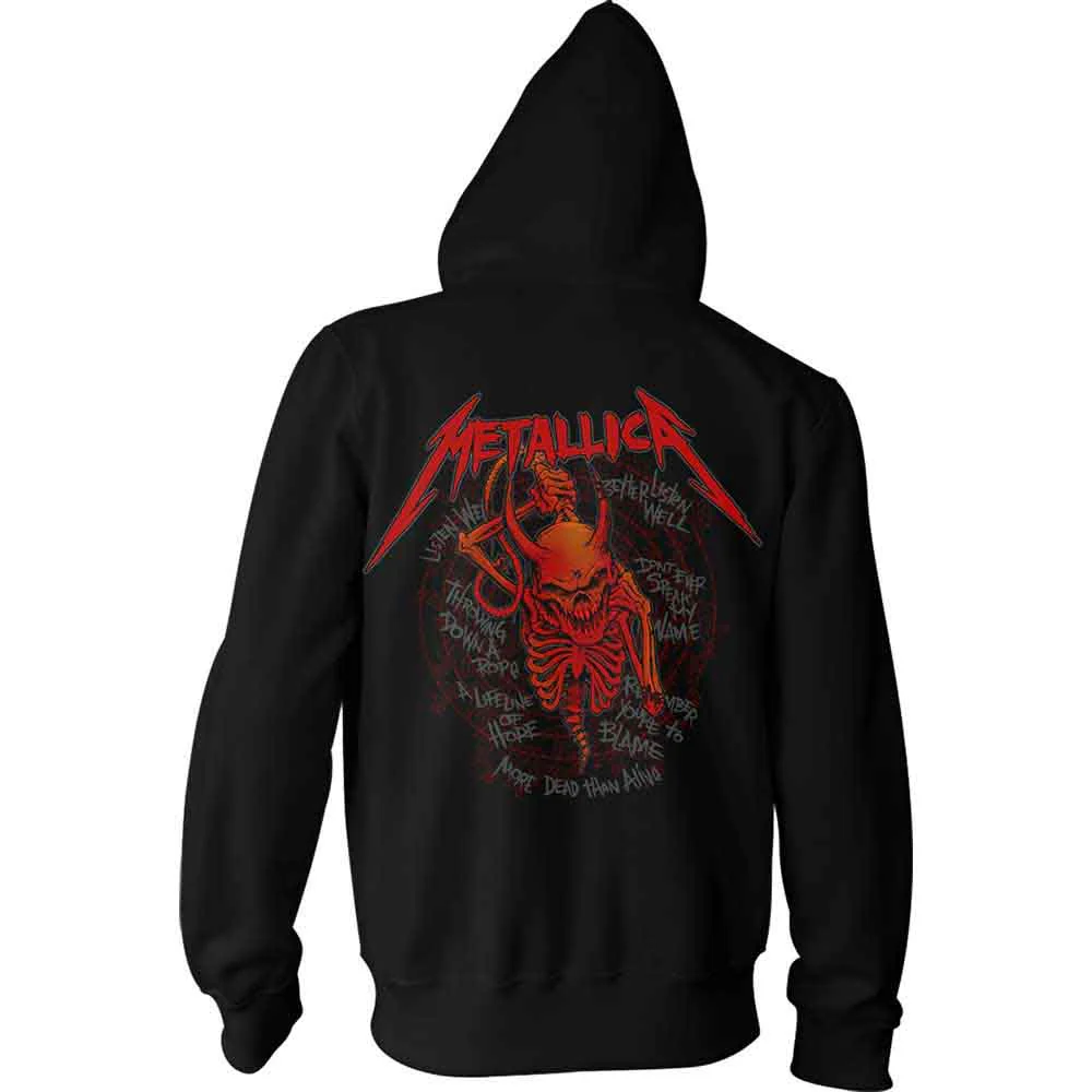 Metallica 7 Skull Screaming Red Black X-Large Hoodie - Image 2