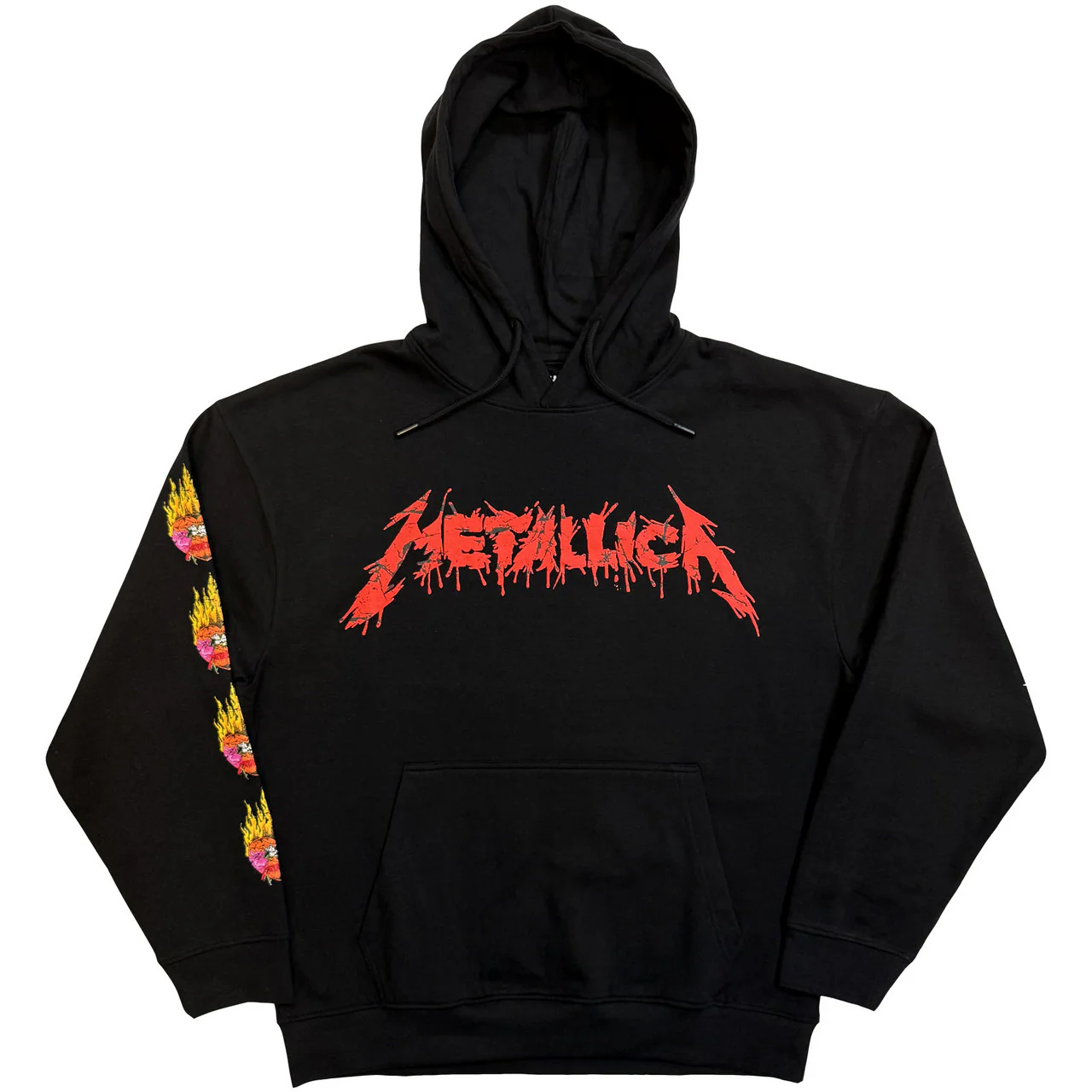 Metallica Flower Skull Black Large Hoodie