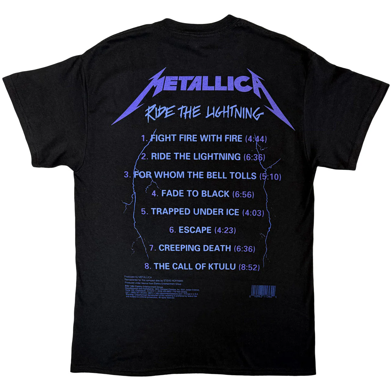 Metallica Ride The Lightning Tracks Black X-Large T-Shirt - Image 2