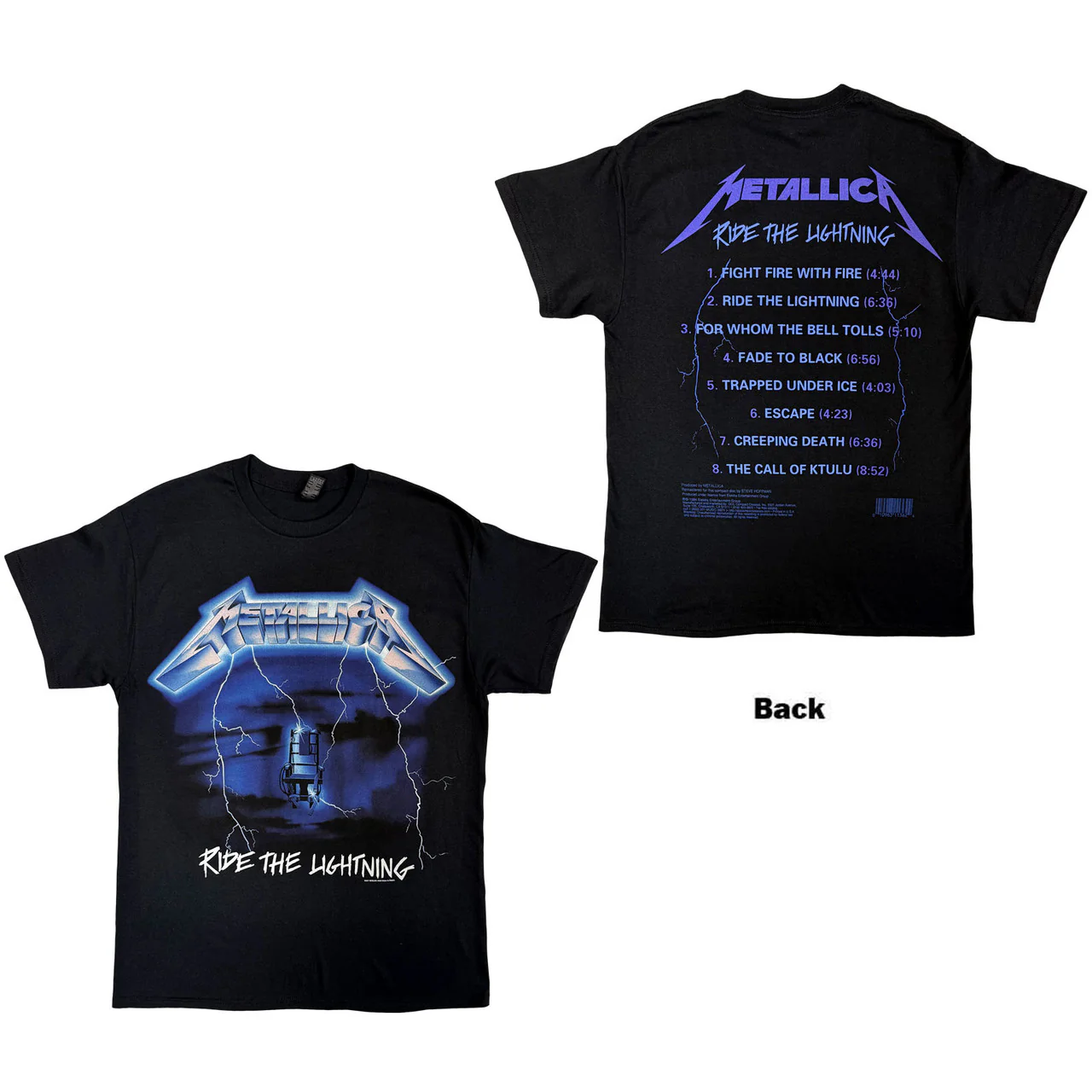 Metallica Ride The Lightning Tracks Black X-Large T-Shirt - Image 3