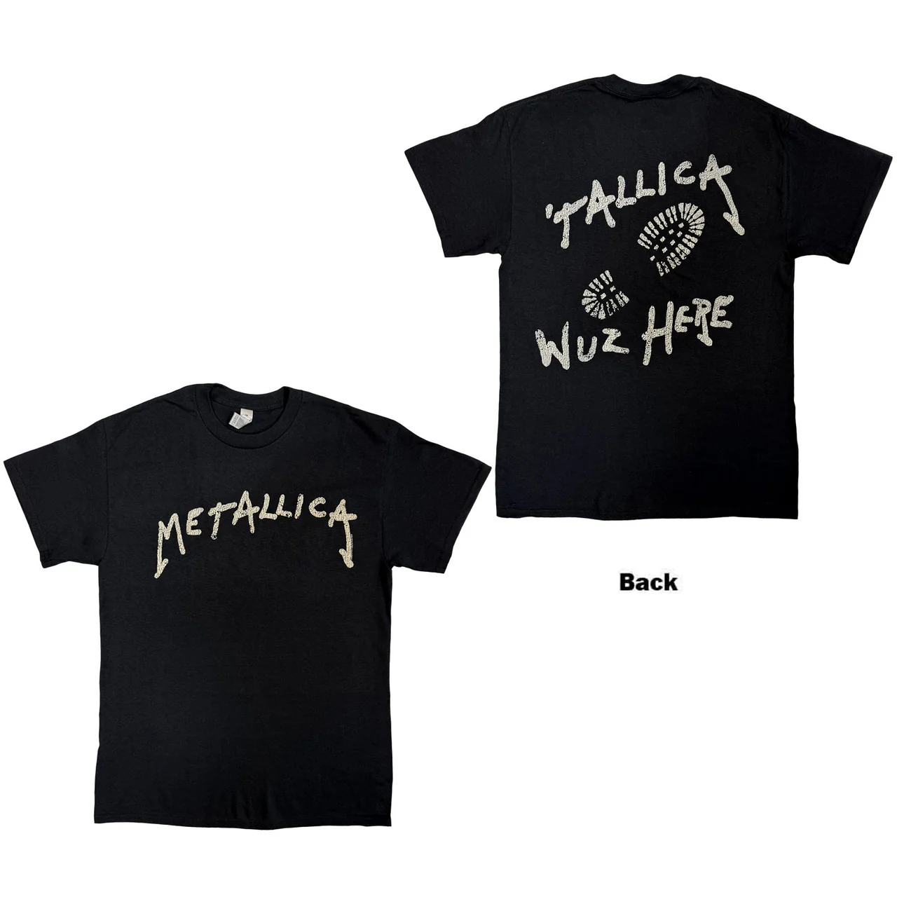 Metallica Wuz Here Black Medium T-Shirt - Image 3
