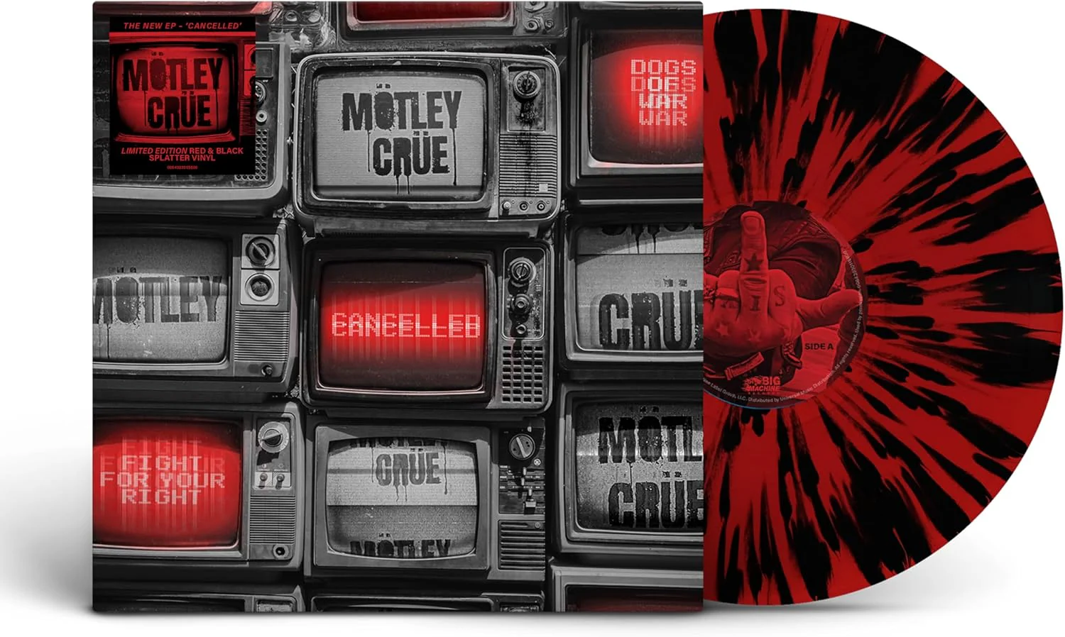 Mötley Crüe Cancelled Vinyl EP Red & Black Colour 2024 - Image 2