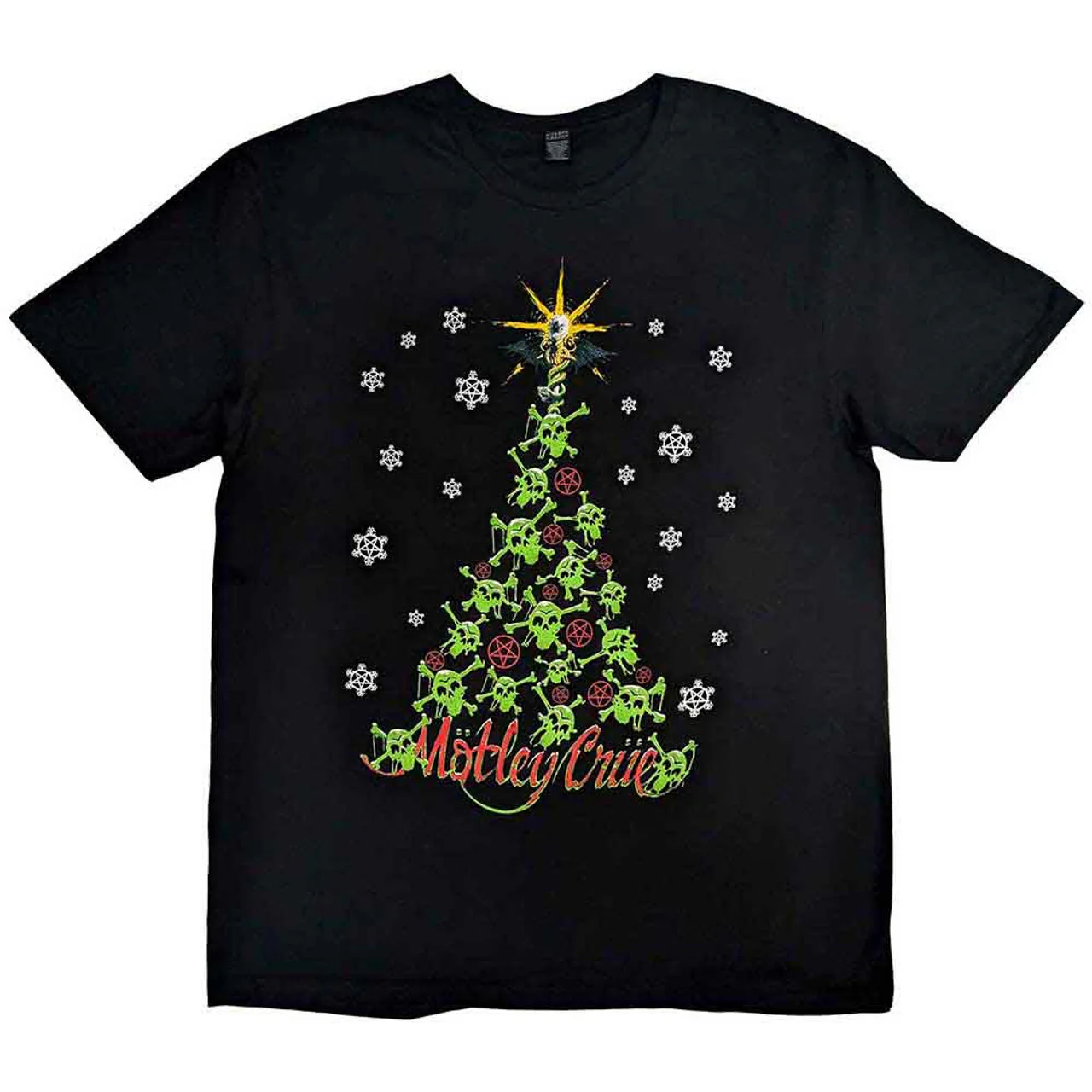 Motley Crue Christmas Crue Black Medium T-Shirt