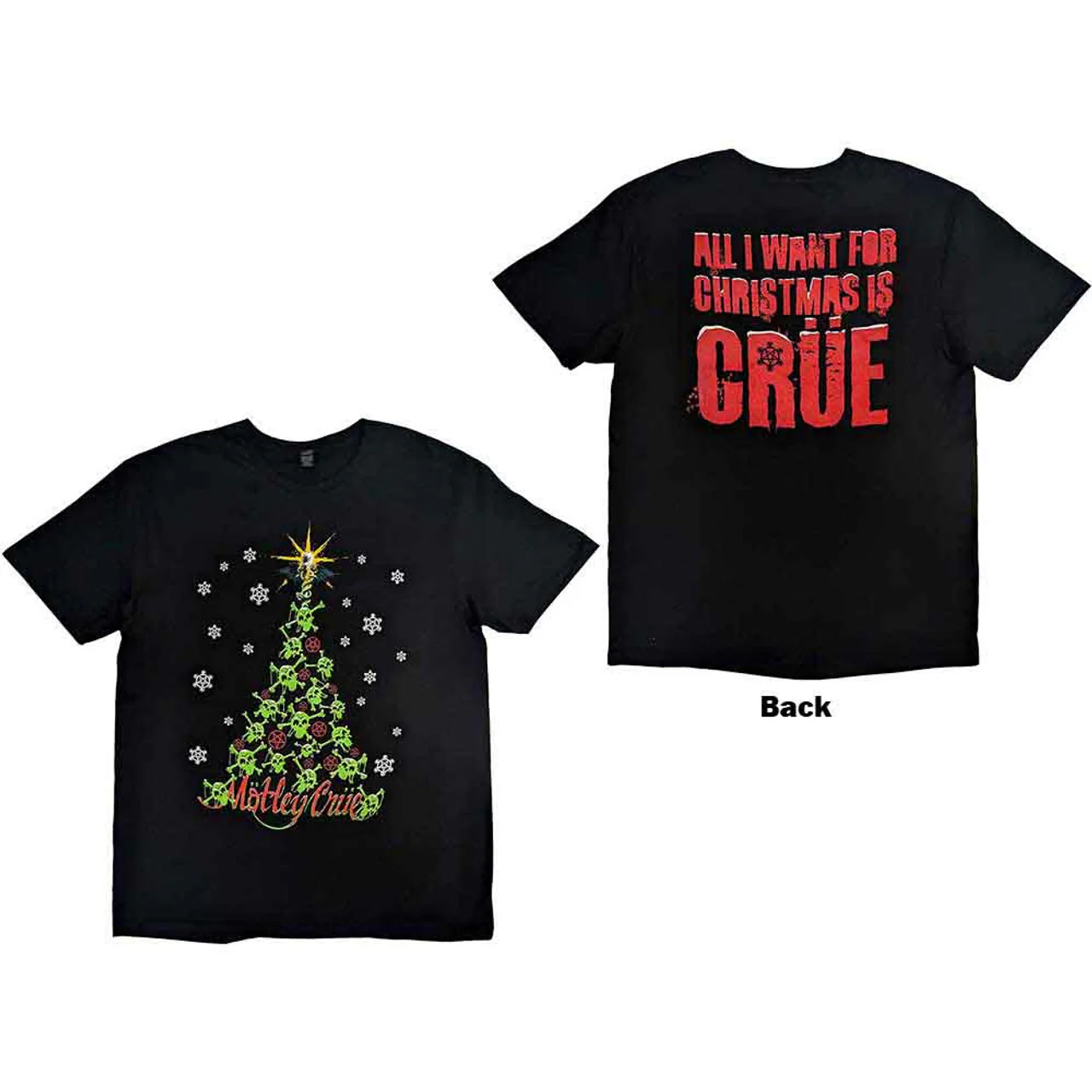 Motley Crue Christmas Crue Black XX-Large T-Shirt - Image 3