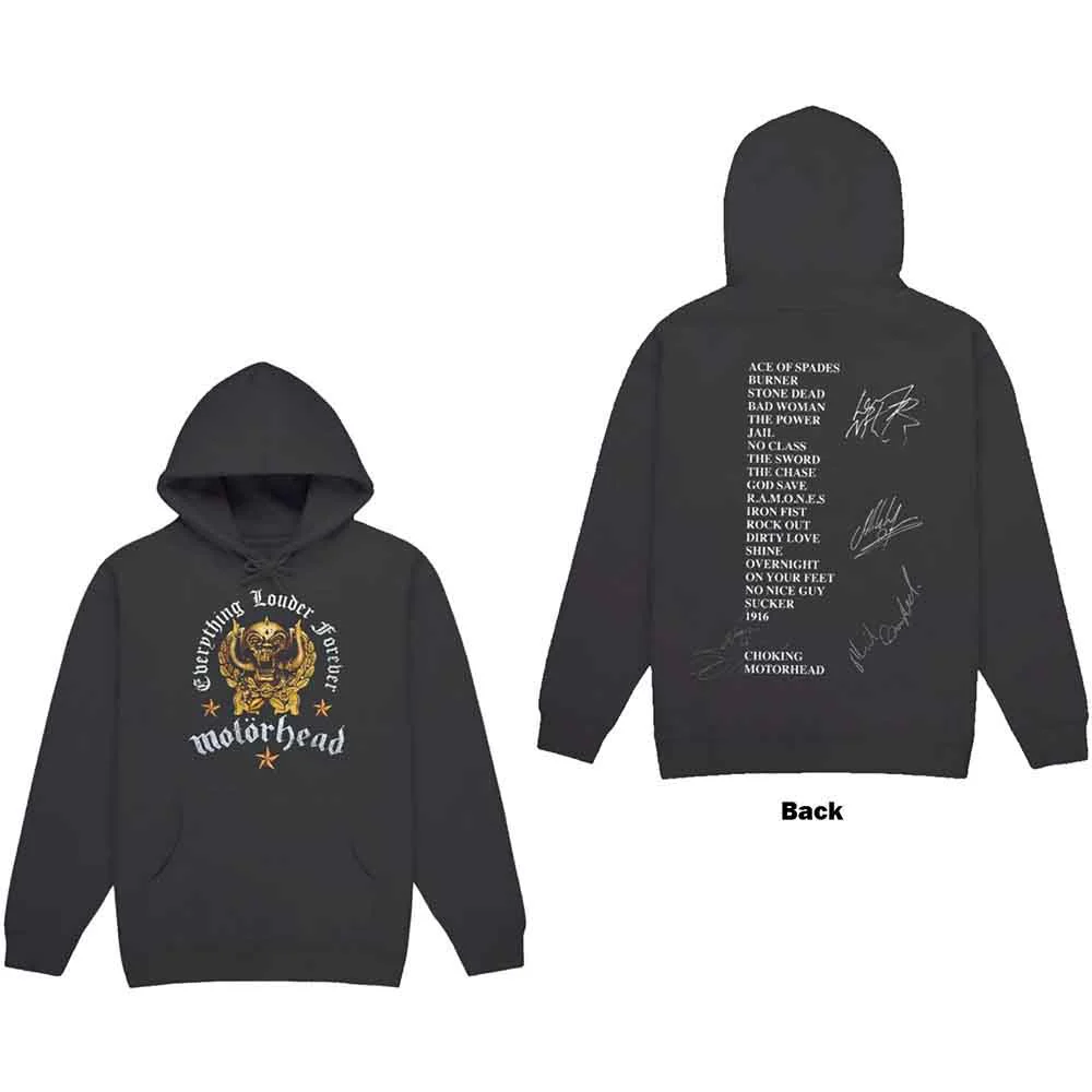 Motorhead Everything Louder Forever Charcoal Grey Large Hoodie - Image 3