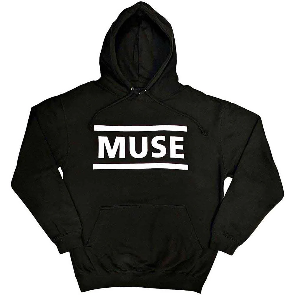 Muse White Logo Black Large Hoodie