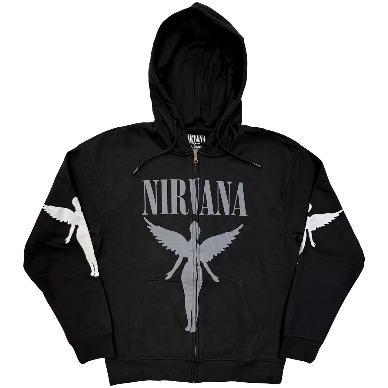 Nirvana In Utero Charcoal Grey XXL Zipped Hoodie