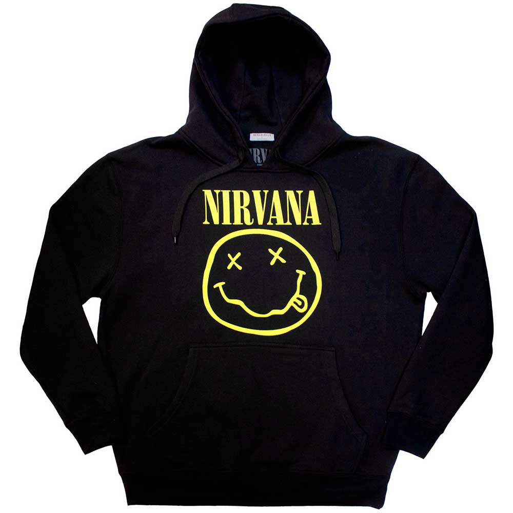 Nirvana Yellow Happy Face Black XXX-Large Hoodie