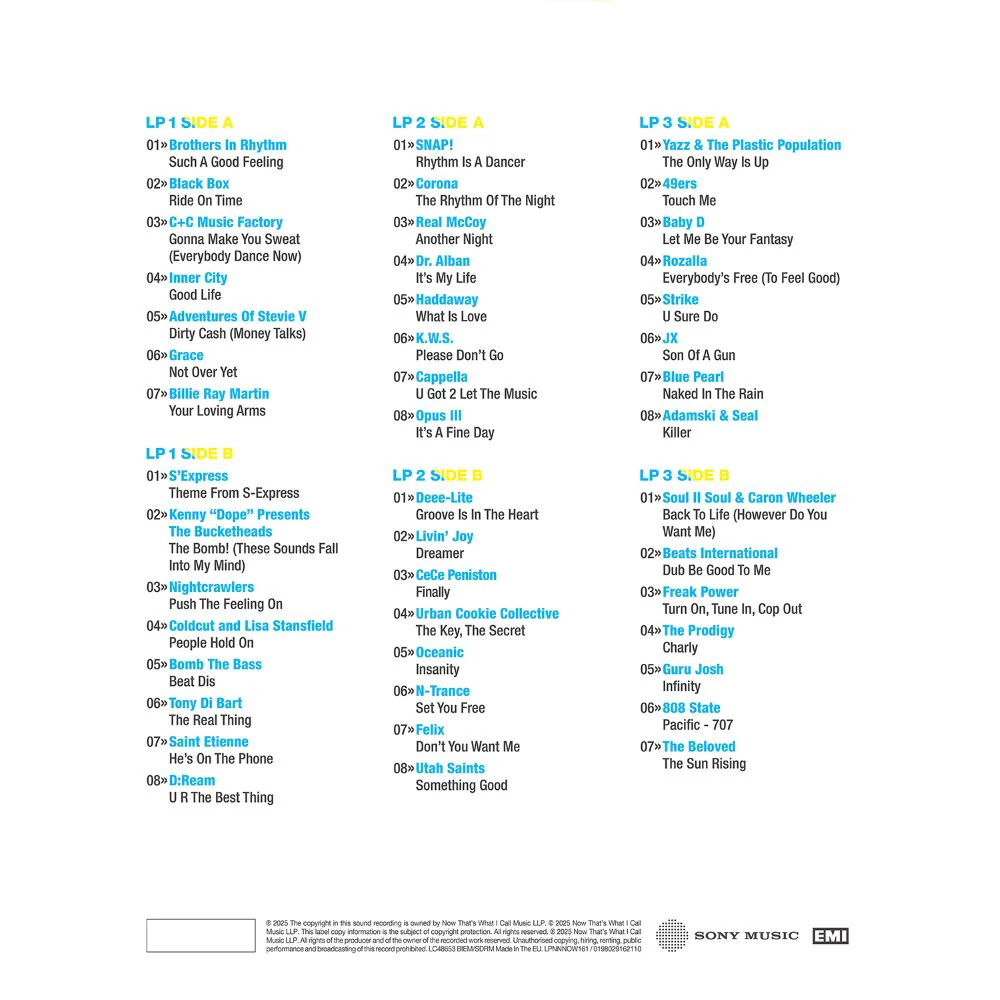 NOW That's What I Call An Era - Such A Good Feeling: 1988-1995 Vinyl LP Blue, Yellow & White Colour 2025 - Image 2