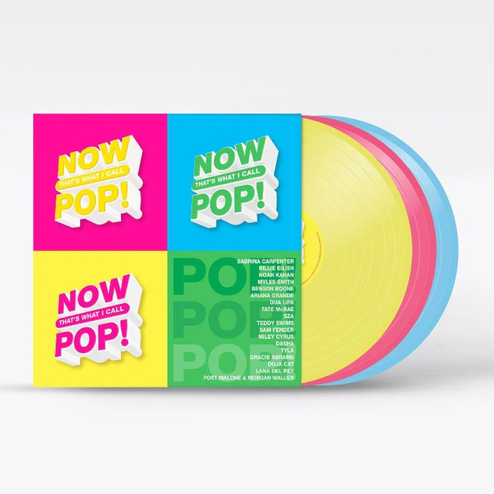 NOW That's What I Call Pop! Vinyl LP Yellow, Pink & Blue Colour 2025