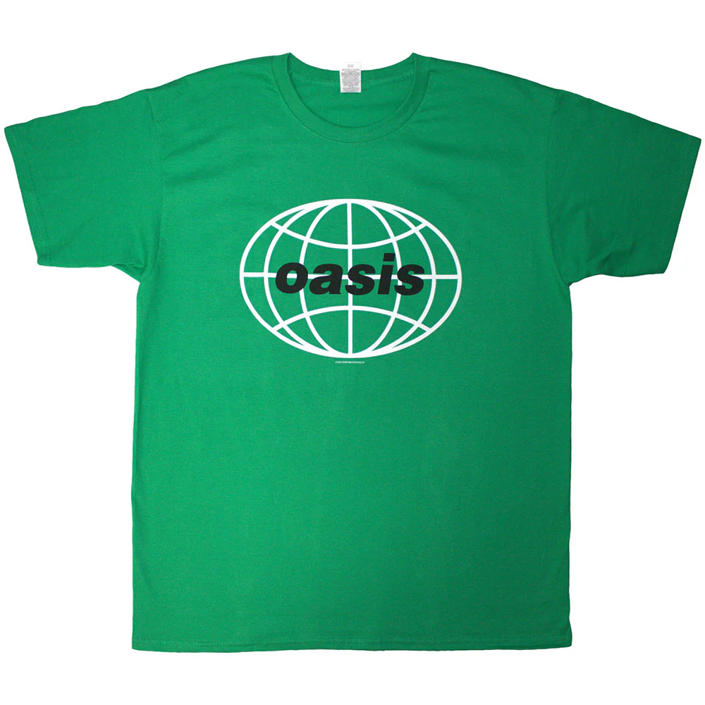Oasis 1998 World Tour Mexico City Green Large T-Shirt