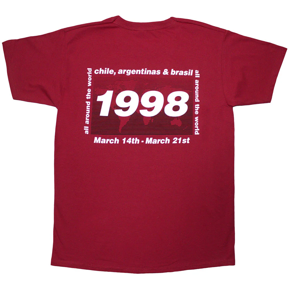 Oasis 1998 World Tour South America Red Large T-Shirt - Image 2