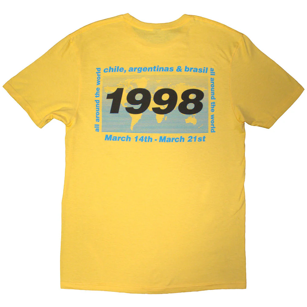 Oasis 1998 World Tour South America Yellow Large T-Shirt - Image 2