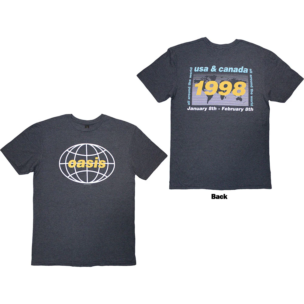 Oasis 1998 World Tour USA/Canada Navy Blue Large T-Shirt - Image 3