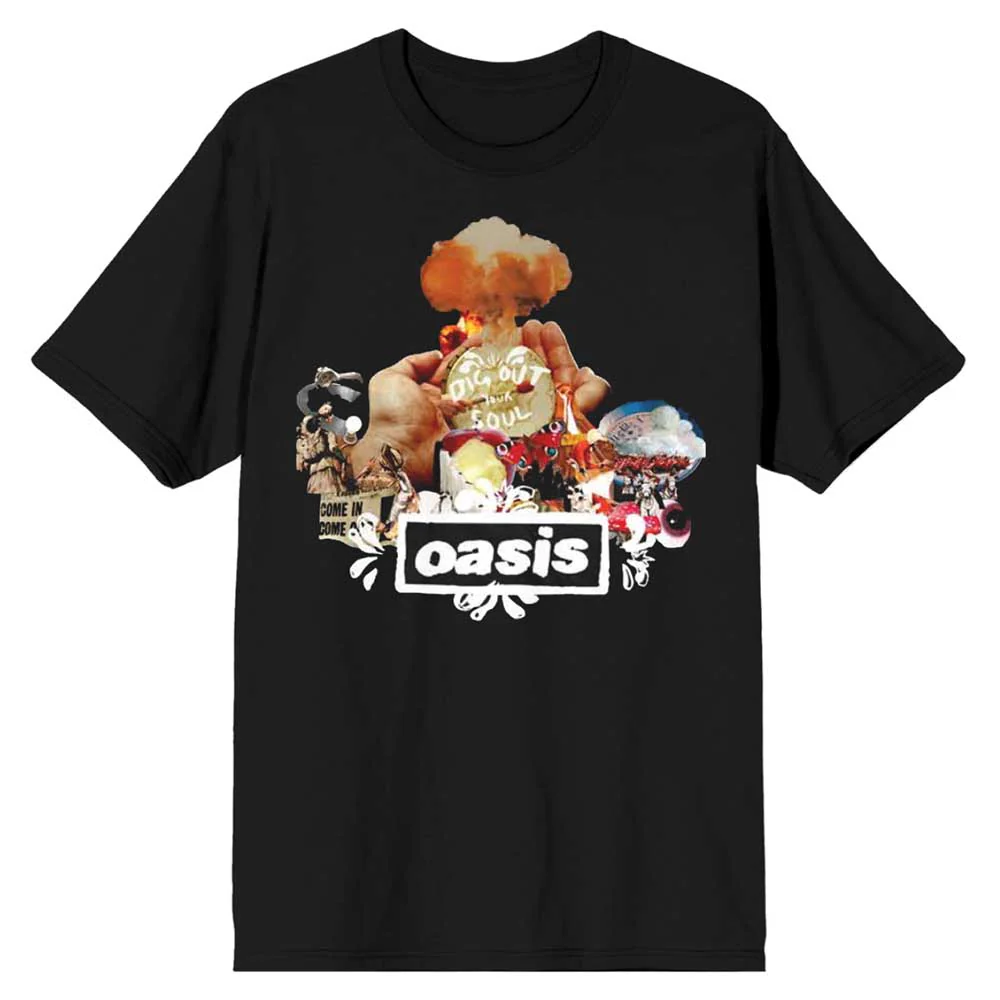 Oasis Atomic Collage Black Medium T-Shirt