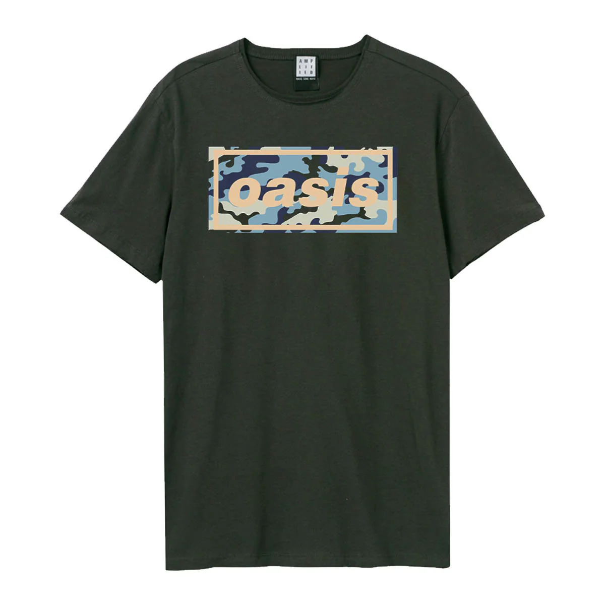 Oasis Camo Logo Vintage Charcoal Grey X-Large T-Shirt