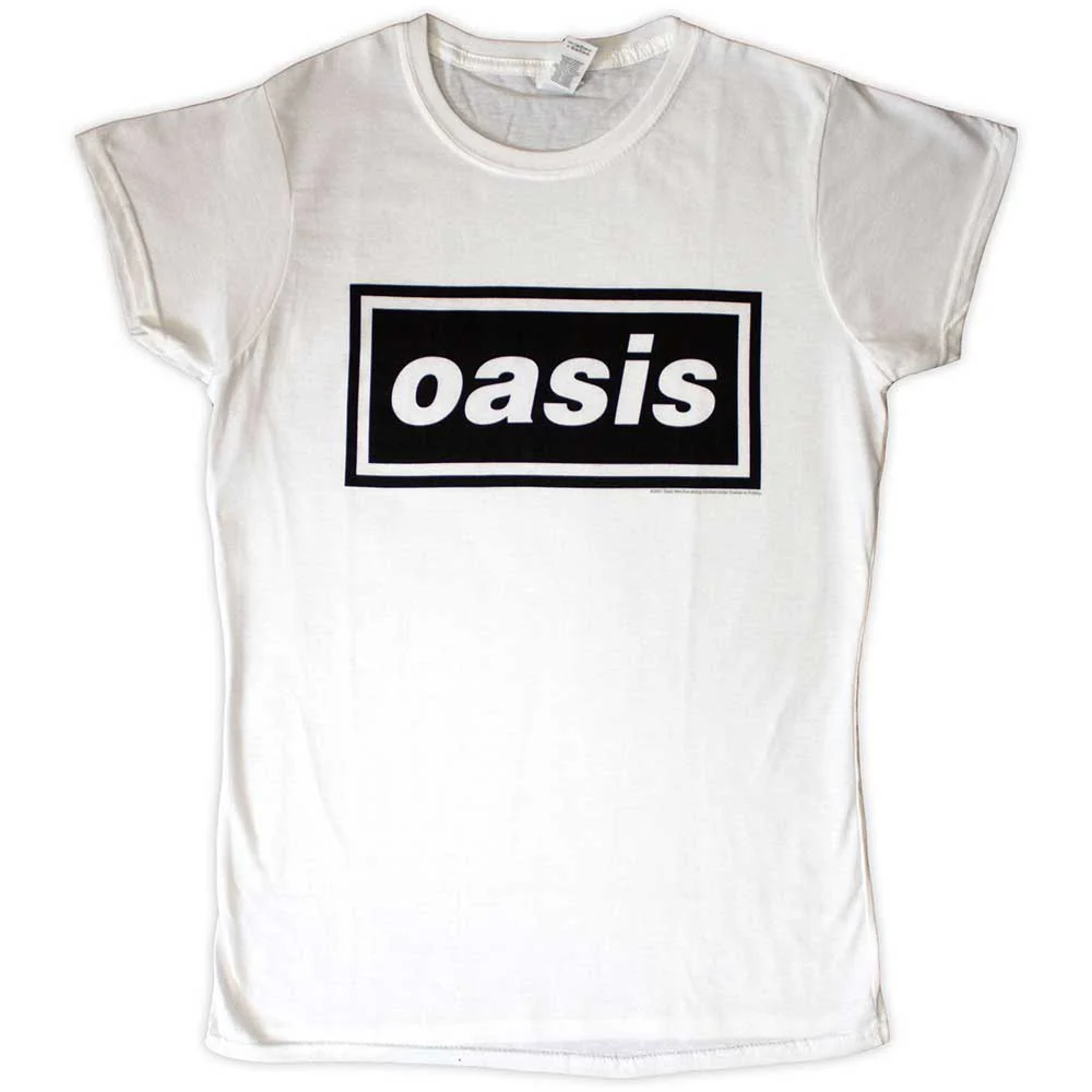 Oasis Decca Logo White Ladies Small T-Shirt