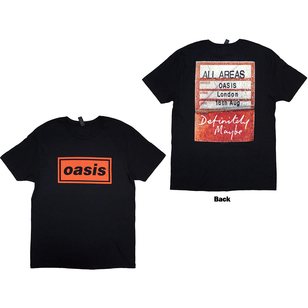 Oasis Definitely Maybe AAA Pass Black XX-Large T-Shirt - Image 3
