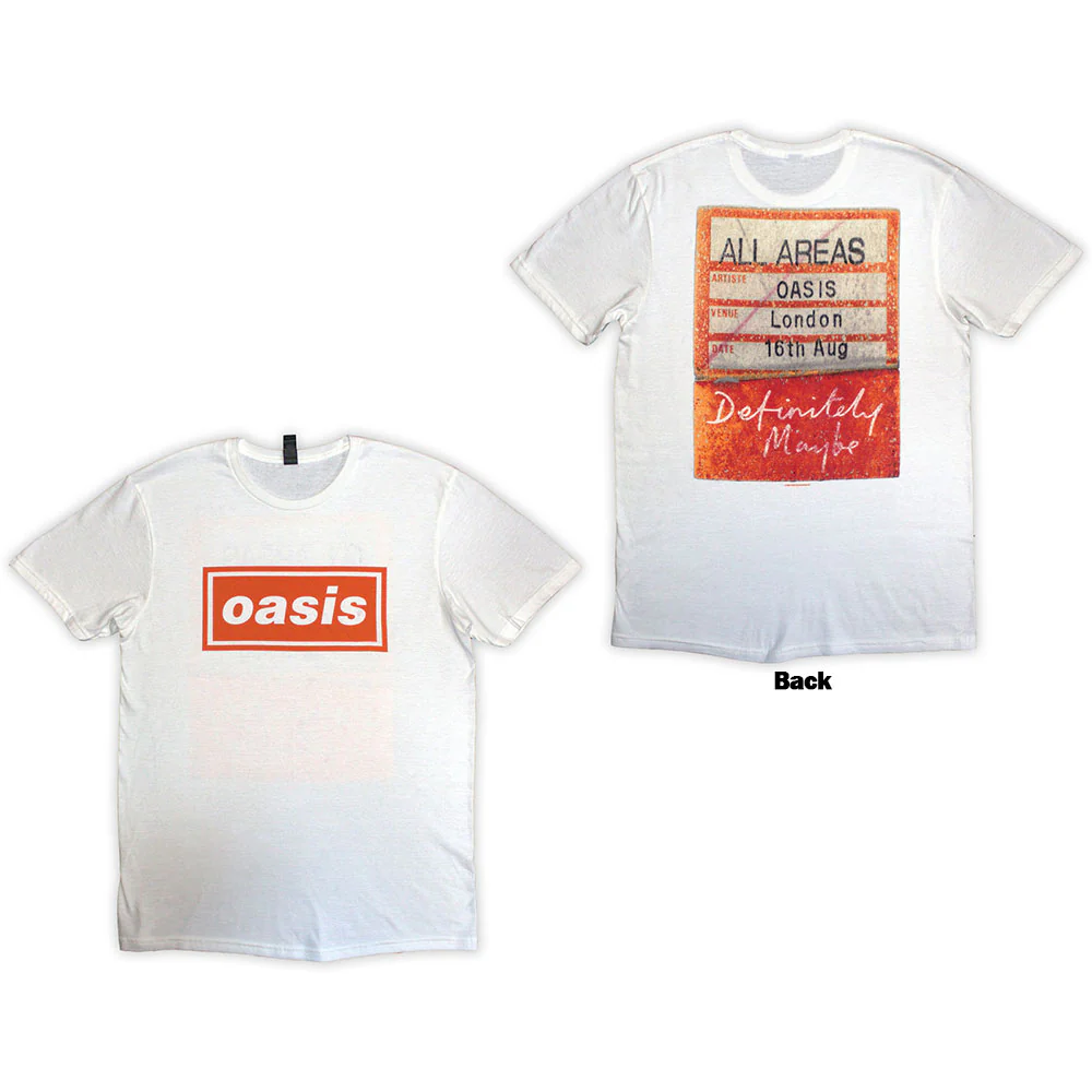 Oasis Definitely Maybe AAA Pass White XX-Large T-Shirt - Image 3