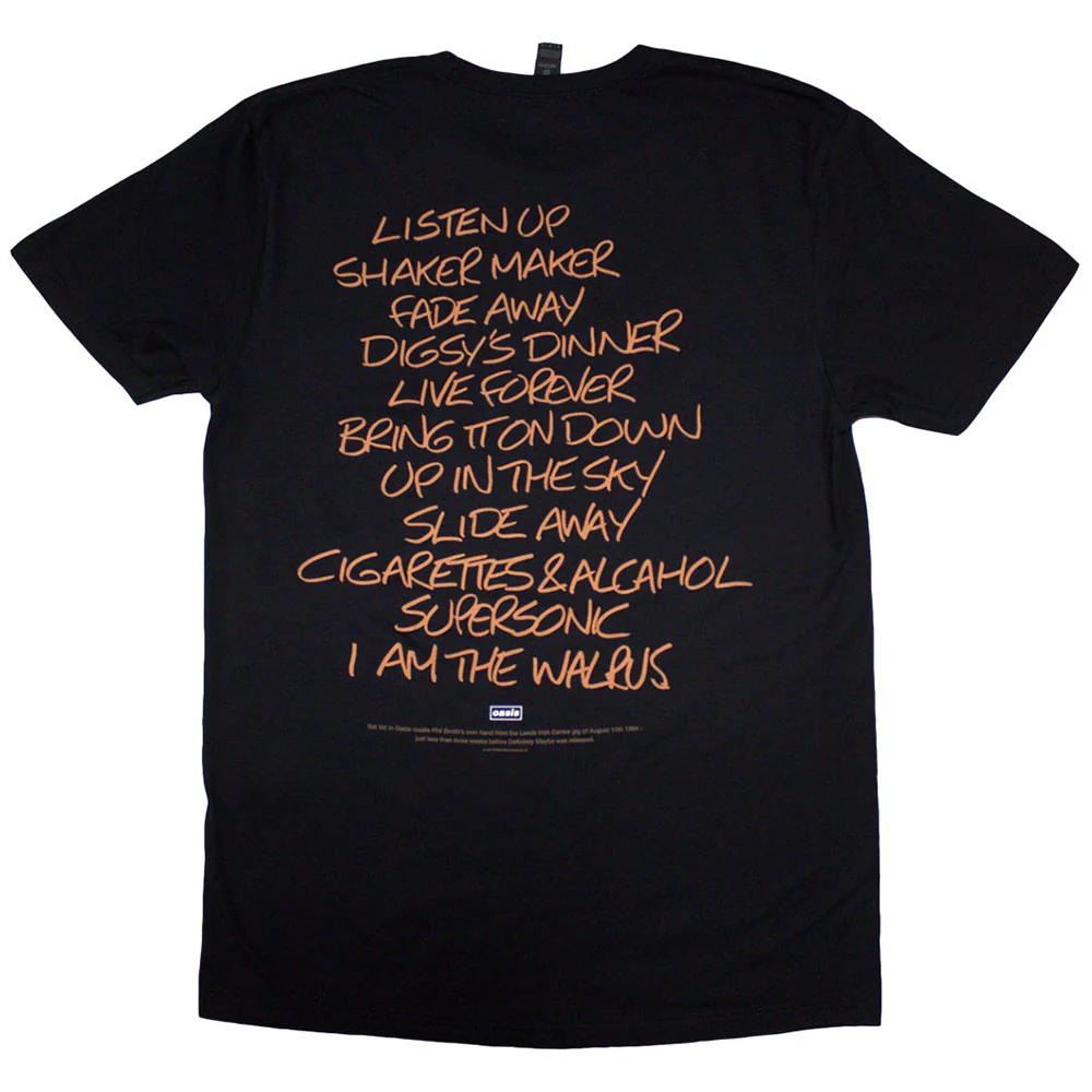 Oasis Definitely Maybe AAA Setlist Black X-Large T-Shirt - Image 2