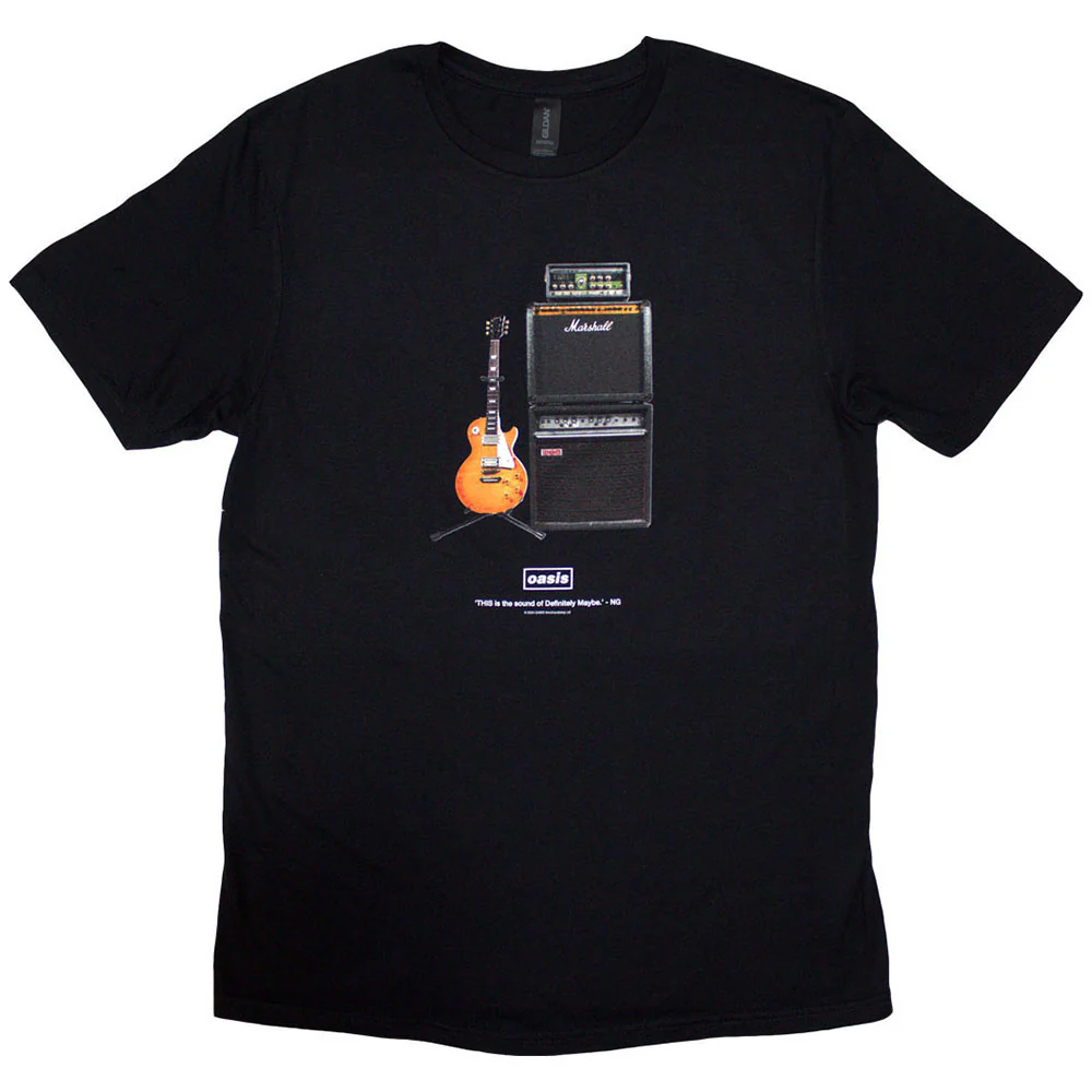 Oasis Definitely Maybe Guitar Black Small T-Shirt