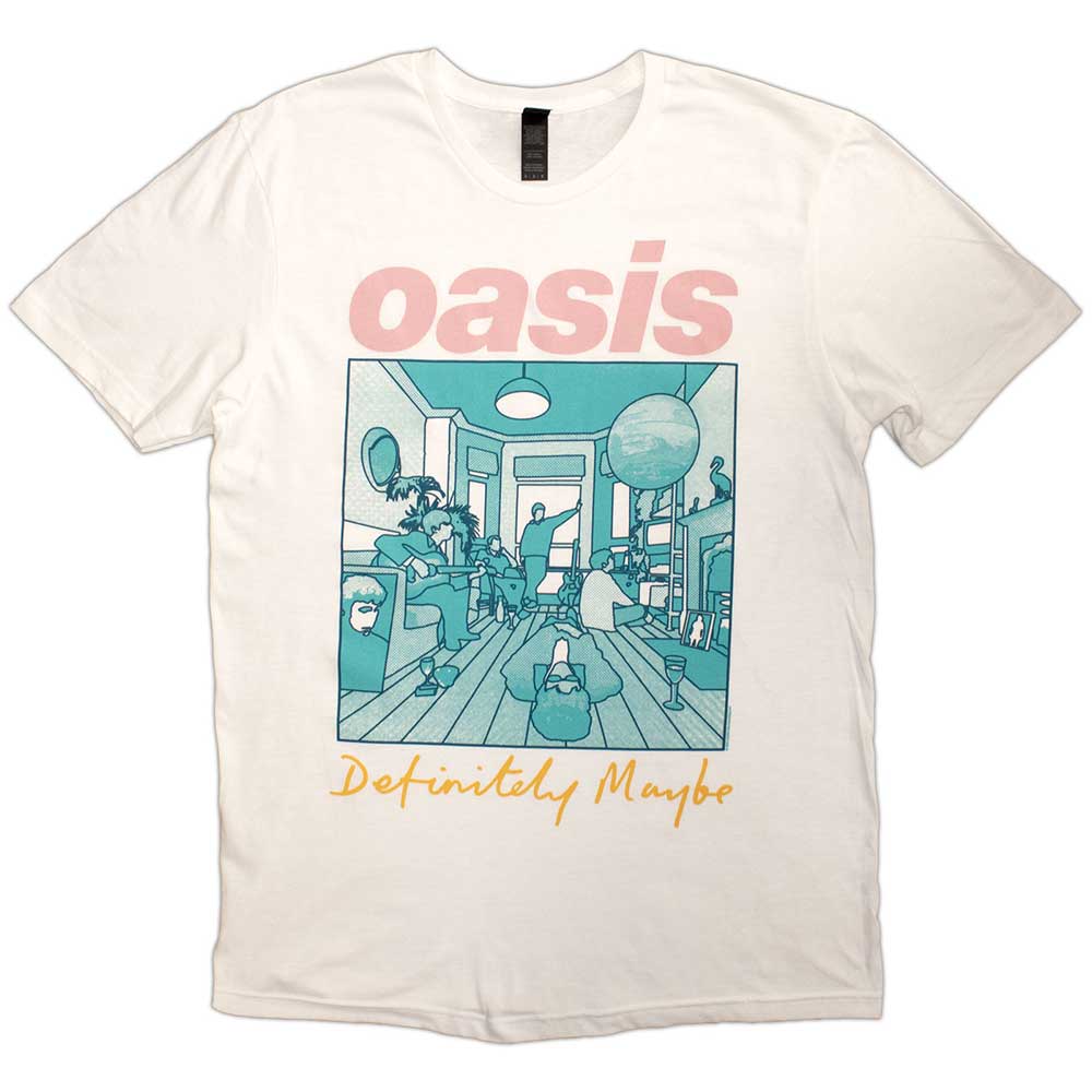 Oasis Definitely Maybe Illustration Colour White Medium T-Shirt
