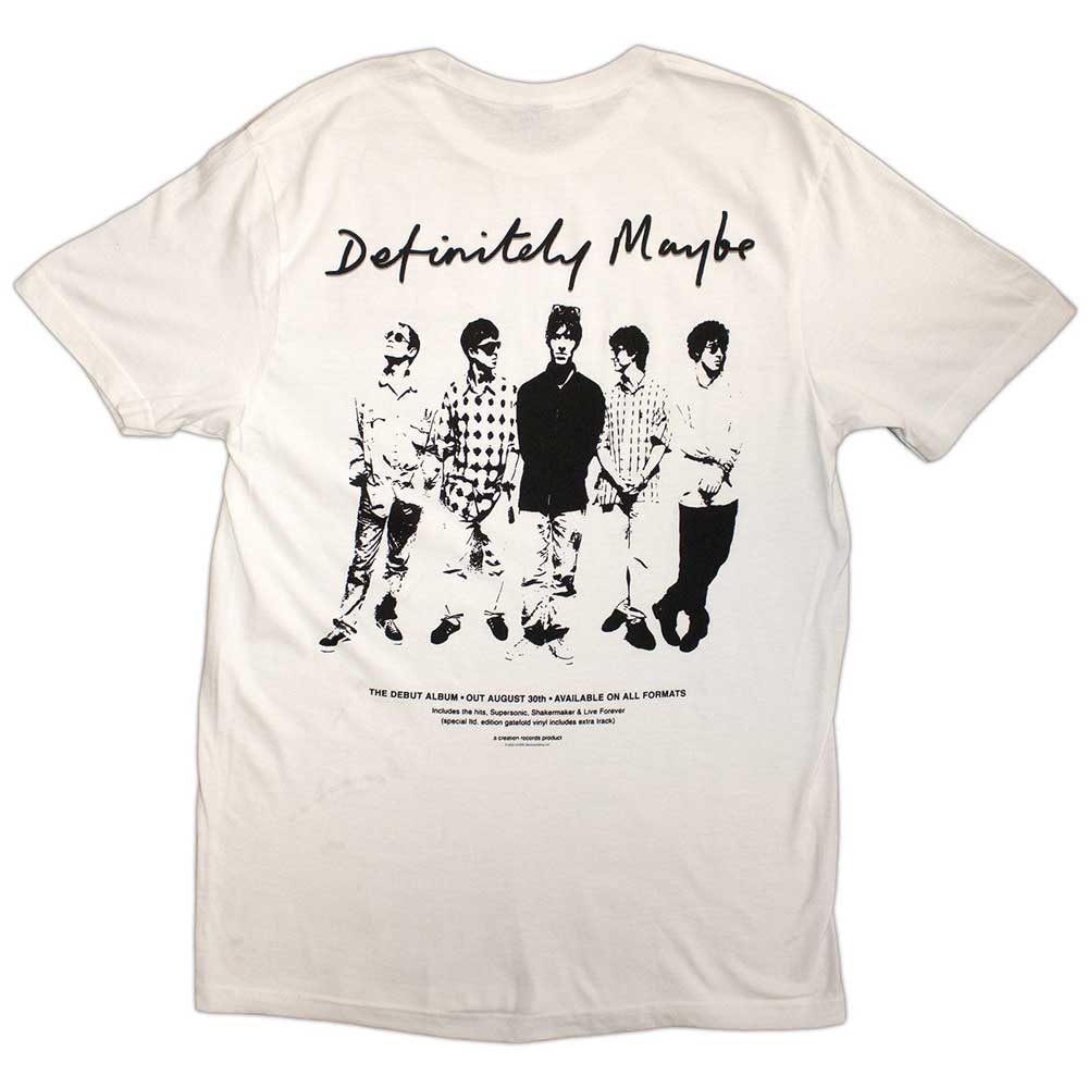 Oasis Definitely Maybe Promo White Small T-Shirt - Image 2