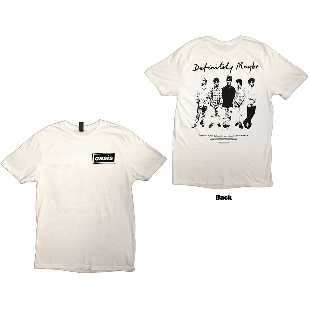 Oasis Definitely Maybe Promo White Small T-Shirt - Image 3