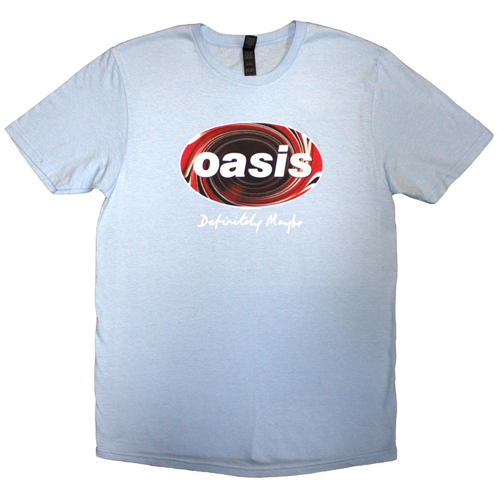 Oasis Definitely Maybe Union Jack Oval Light Blue Medium T-Shirt