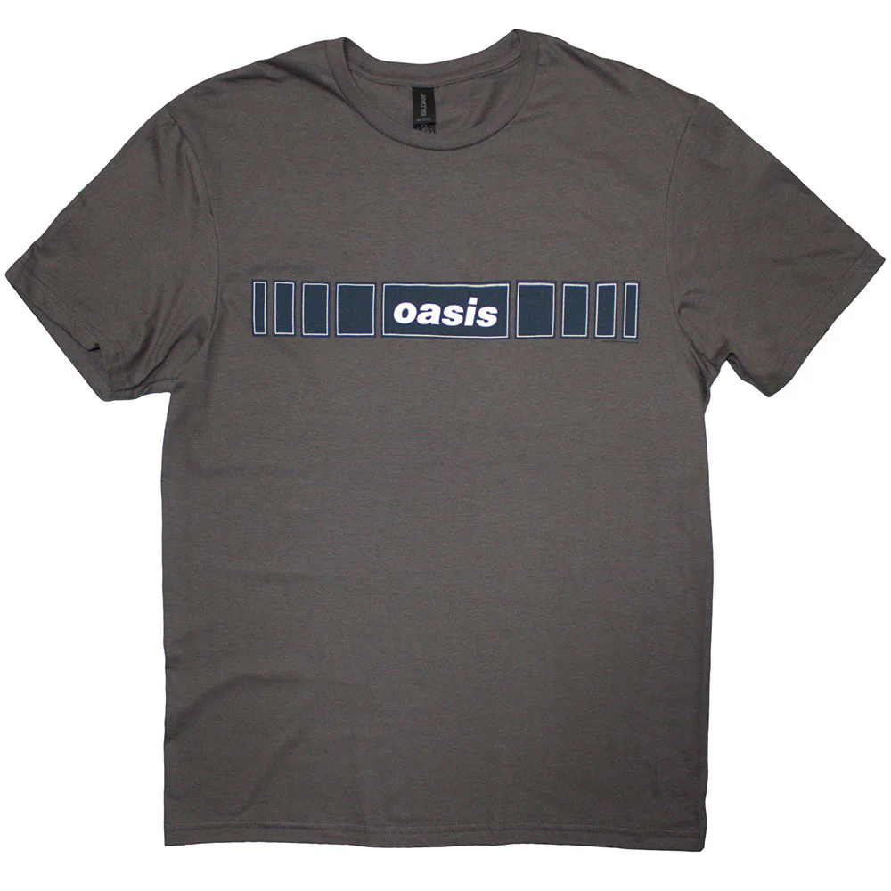Oasis Horizontal Bars Logo Charcoal Grey Large T-Shirt