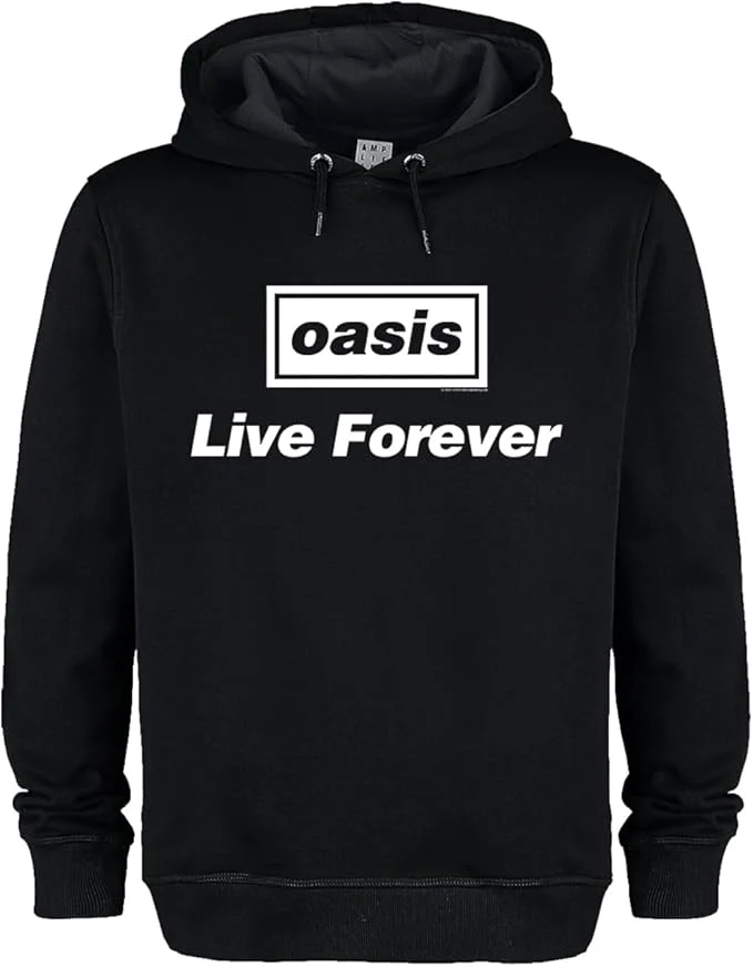 Oasis Live Forever Black Small Hoodie