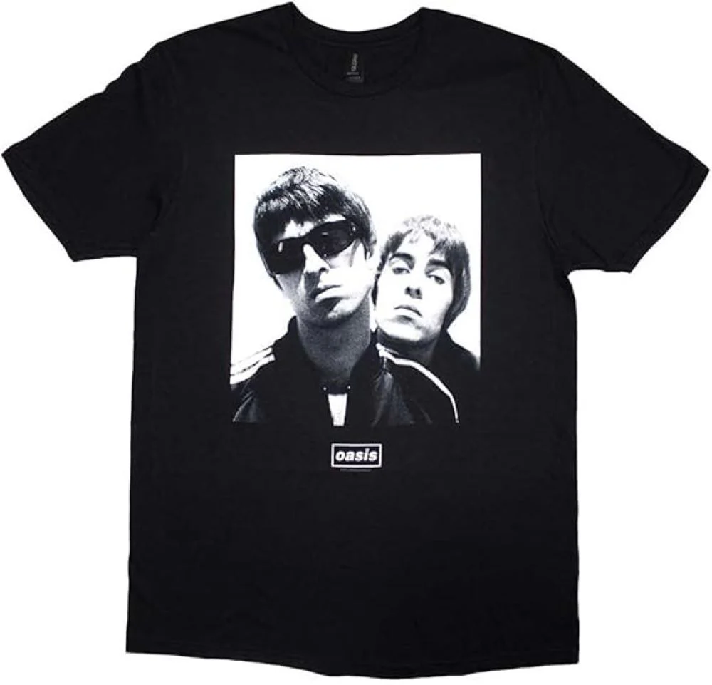 Oasis Noel & Liam Square Photo Black Large T-Shirt